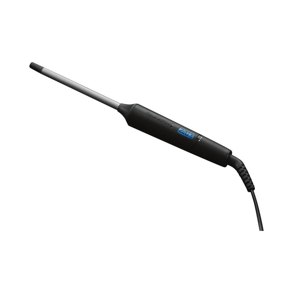 Czarna lokówka Remington z cyfrowym wyświetlaczem 220°C.