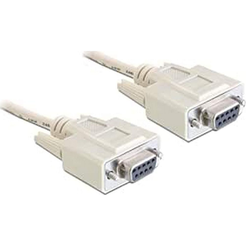 Due cavi bianchi con connettori a 9 pin su sfondo bianco.