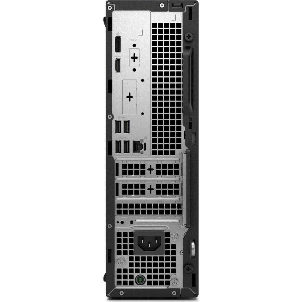 Back of a PC showing ports: USB, HDMI, Ethernet, and power connector.