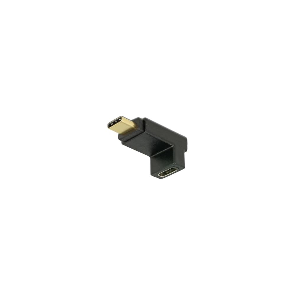 Czarny adapter USB-C 90 stopni ze złotym złączem.