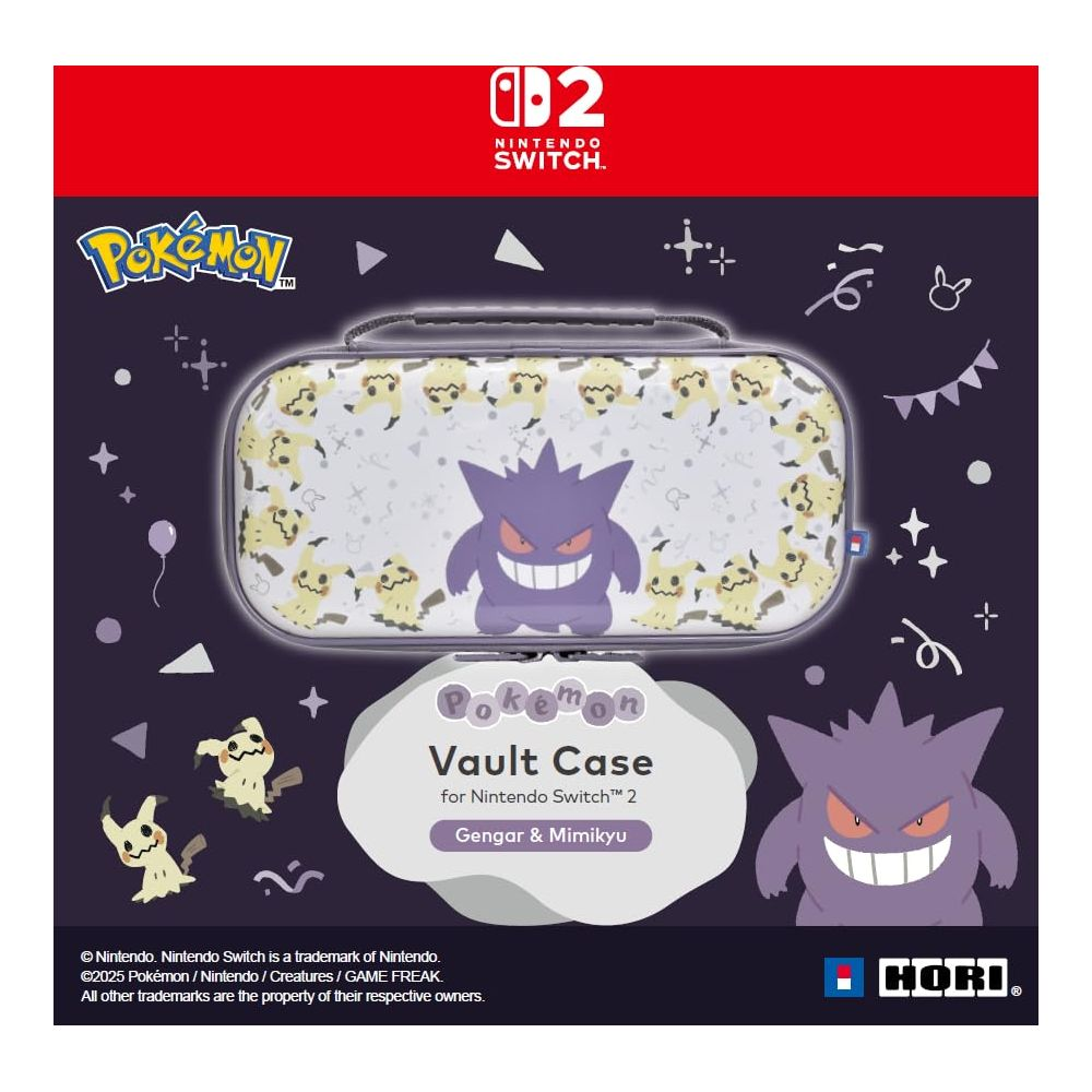 Estuche Vault Pokémon para Nintendo Switch con Gengar y Mimikyu.