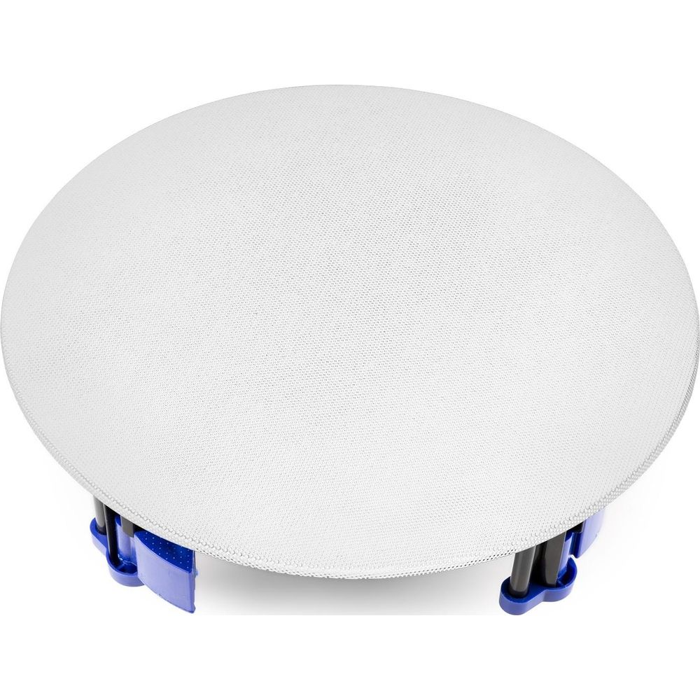 Un difusor blanco con clips azules, aislado sobre fondo blanco.