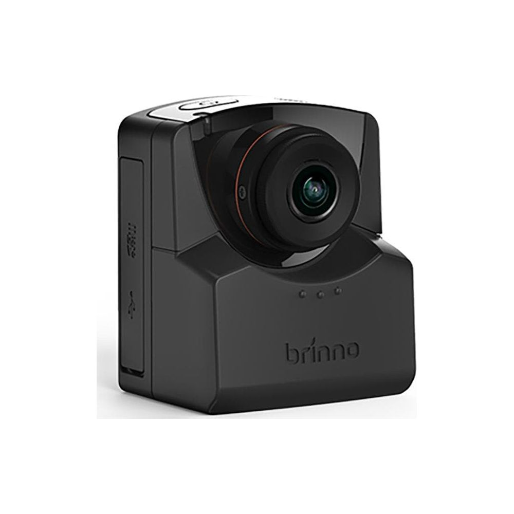 Un sistema di telecamera time lapse Brinno nero con obiettivo.