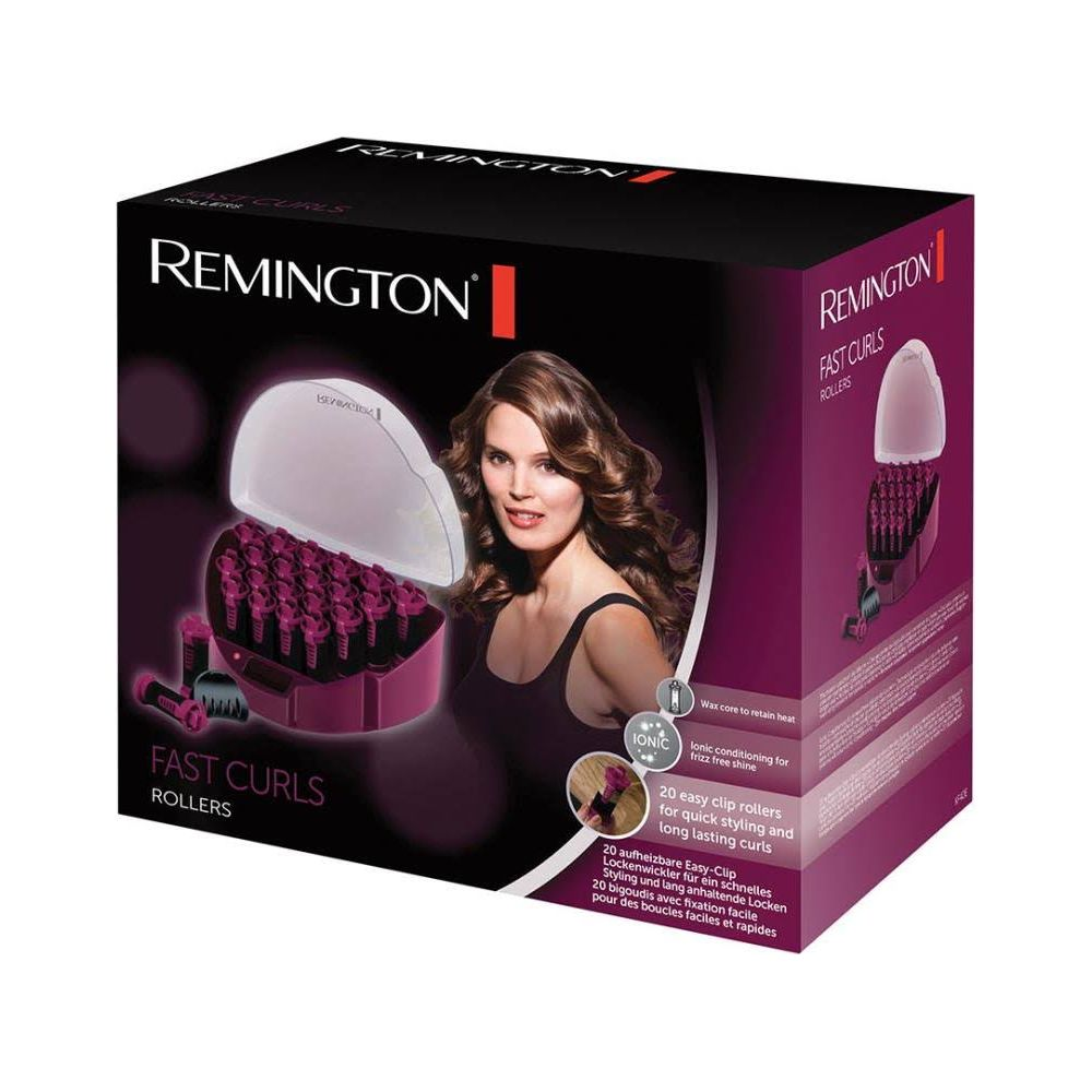 Arricciacapelli Remington Fast Curls con 20 unità, una donna con capelli ricci.