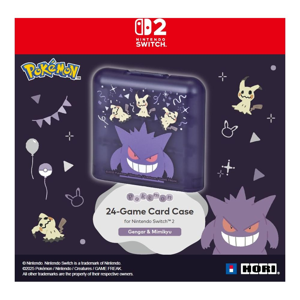Etui na 24 gry Nintendo Switch z Gengarem i Mimikyu.