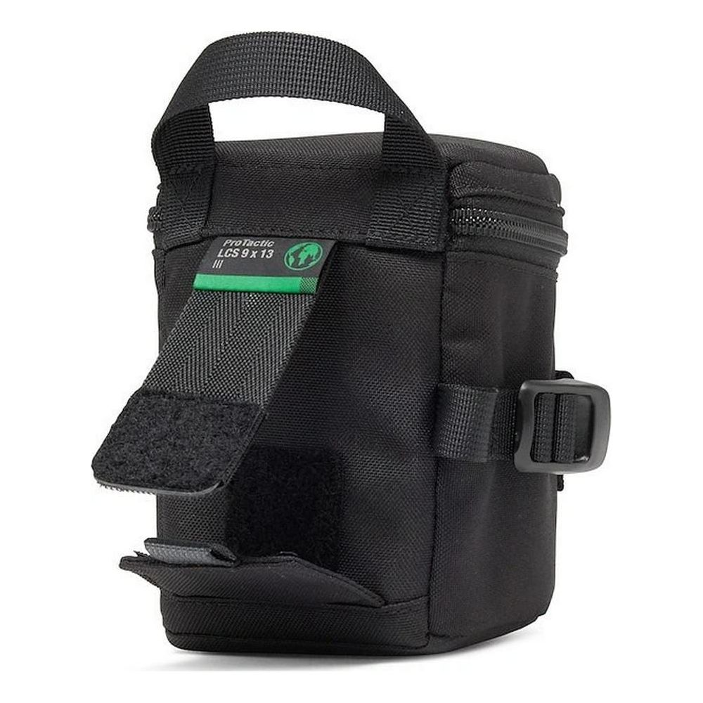 Borsa tattica nera con cinghia in velcro e anello a D. Etichetta: ProTactic LCS 9 x 13.