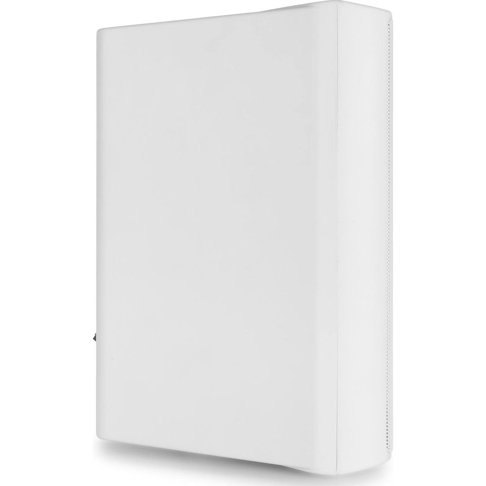 Un dispositivo rectangular blanco con bordes redondeados, aislado sobre fondo blanco.