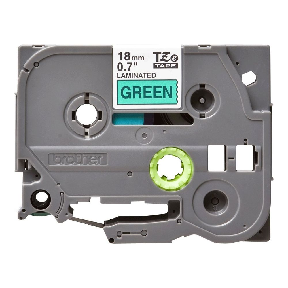Cartuccia nastro Brother grigia con etichetta verde