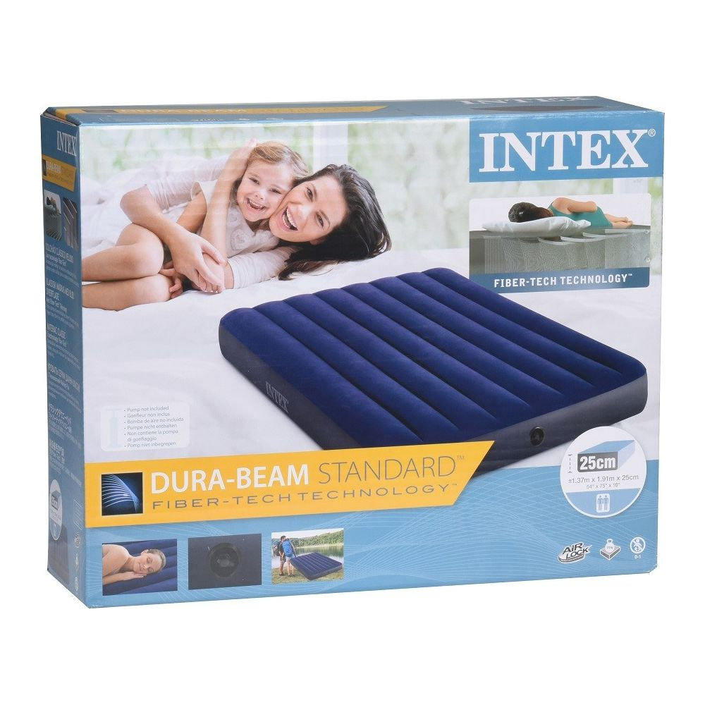 Intex Luftmatratze mit Fiber-Tech Technologie, blau, 25cm hoch.