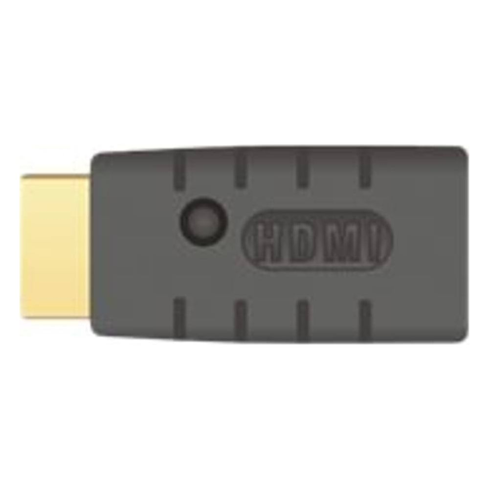Szary adapter HDMI ze złotym złączem i logo "HDMI".