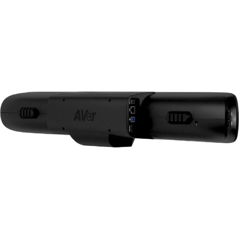 Dispositivo Aver nero con porte e prese d'aria, visto di lato.