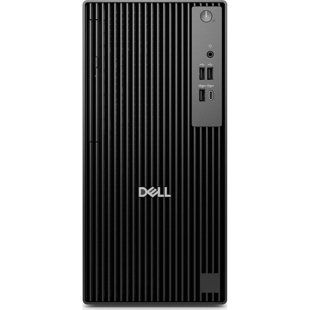 Tower PC Dell nero con scanalature verticali e porte.