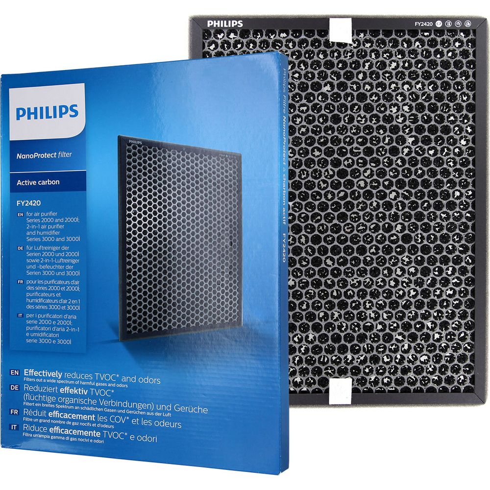 Ein Philips NanoProtect FY2420 Aktivkohlefilter im Detail.