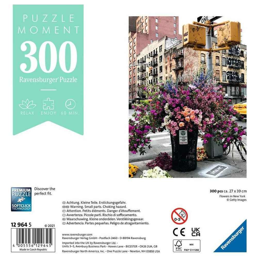 Puzzle Ravensburger 300 elementów. Kwiaty w Nowym Jorku na rogu ulicy.