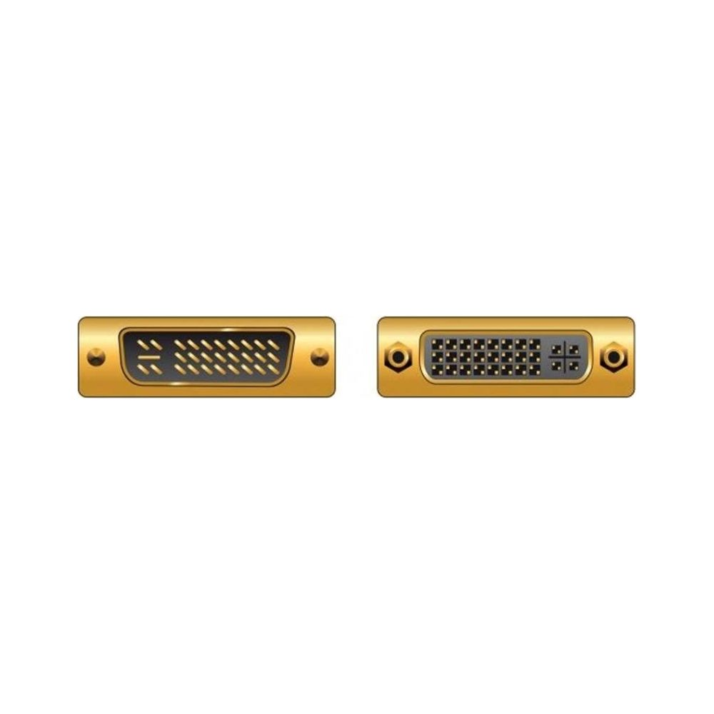 Twee gouden connectoren, één DVI-I en één DisplayPort.