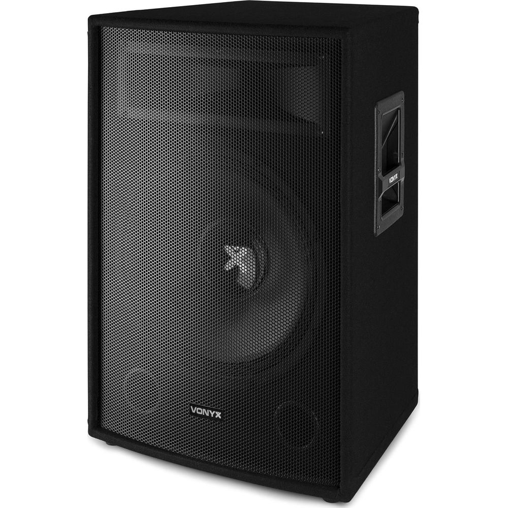 Altavoz negro con logo Vonyx y un cono visible.
