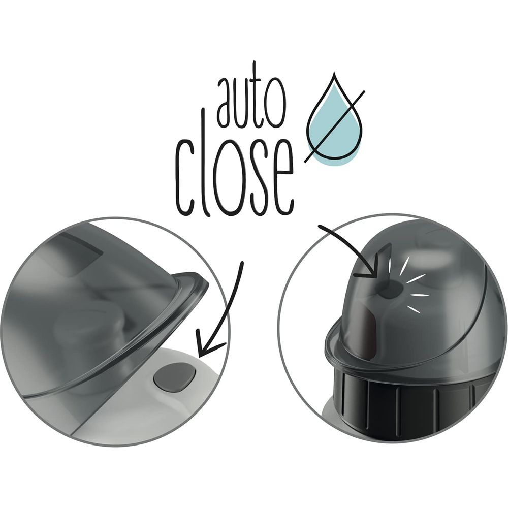 Illustration von Auto Close Funktion mit Pfeilen und Wassertropfen-Symbol.