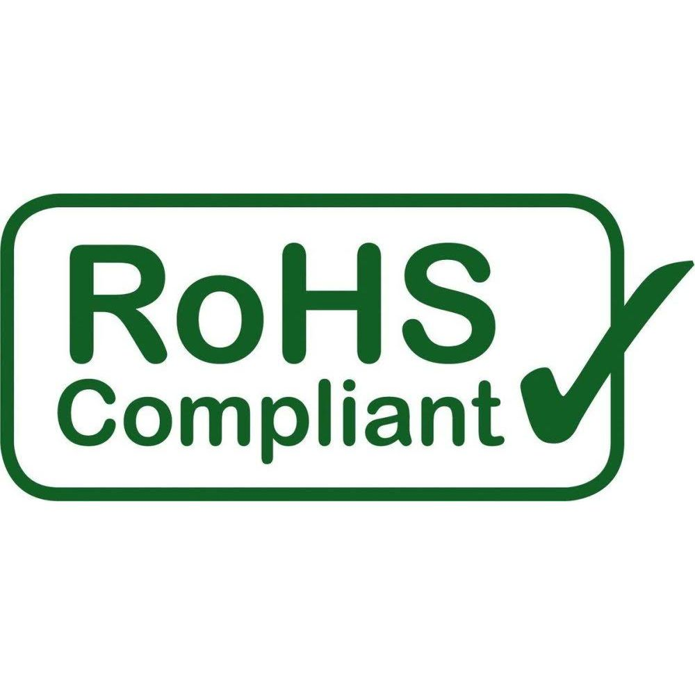 Zielone logo „RoHS Compliant” ze znakiem wyboru.