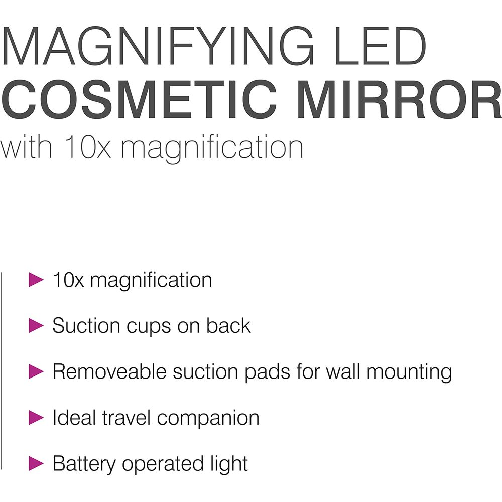 Lupe mit 10-facher Vergrößerung, Saugnäpfen, abnehmbar, batteriebetrieben.