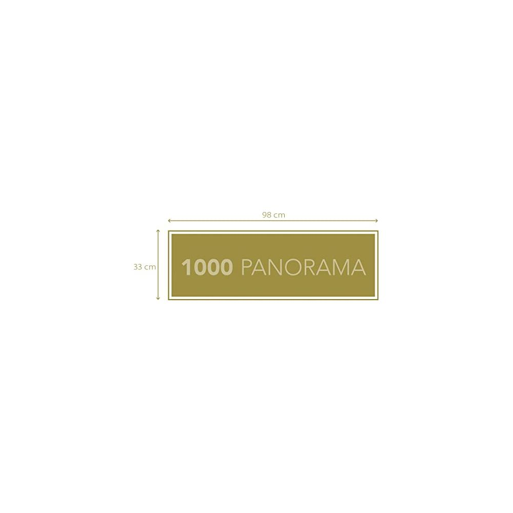 Panneau rectangulaire, 98x33 cm, avec le texte '1000 PANORAMA'.