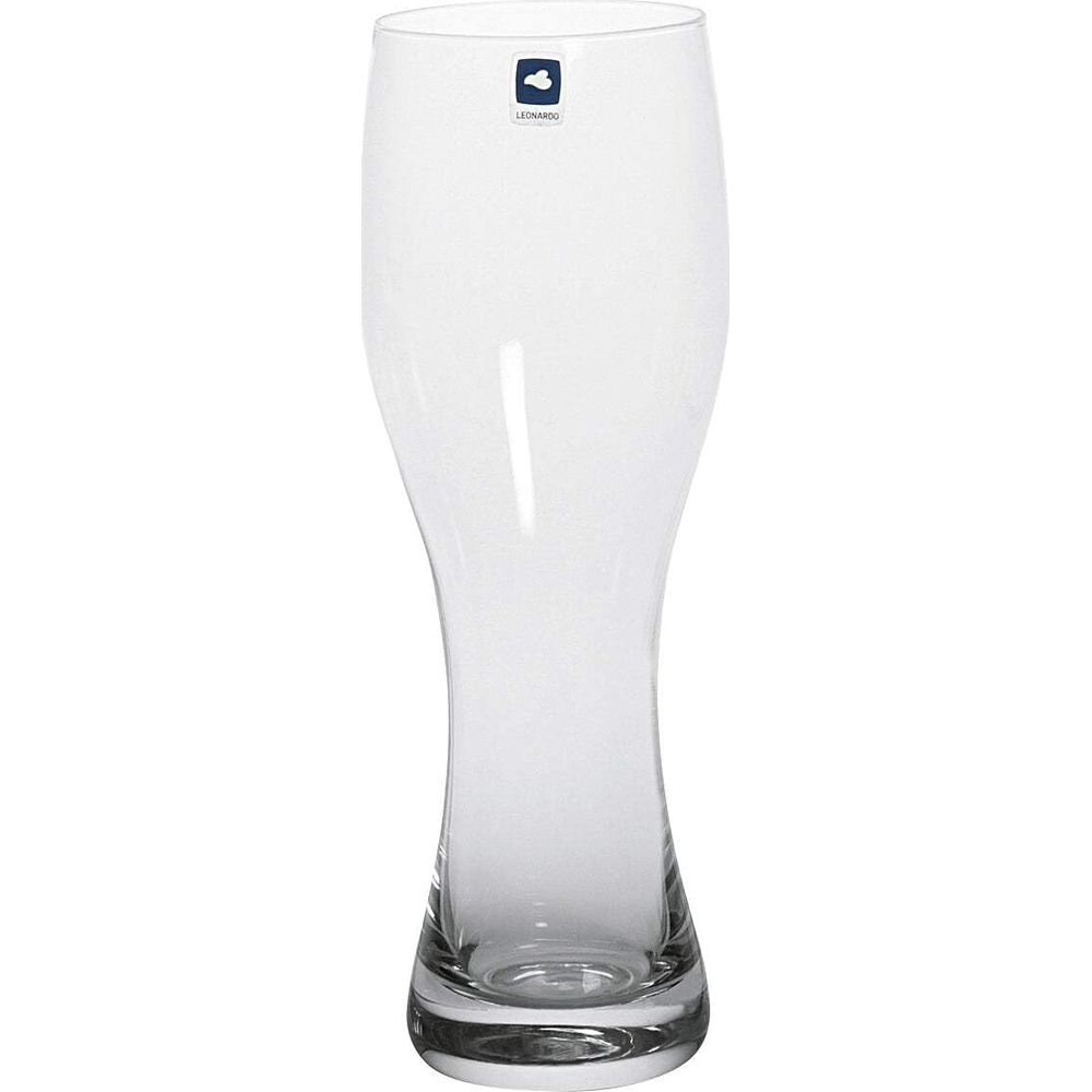 Ein klares Glas mit breitem Rand und schmaler Taille.