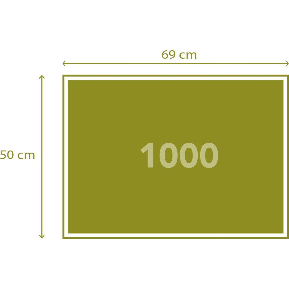 Rectángulo verde de 69x50 cm con el número 1000 en el centro.