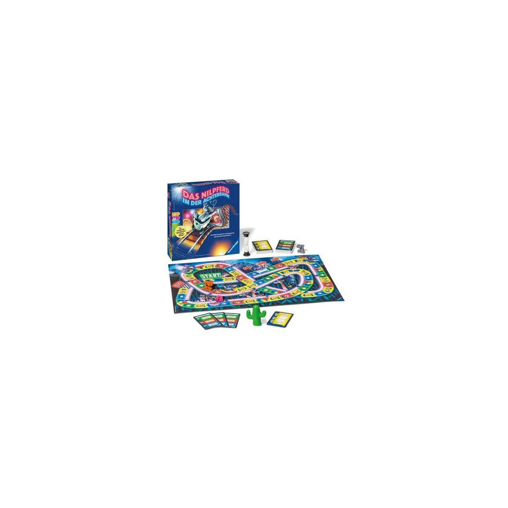 Gioco da tavolo a tema ottovolante, tabellone, carte e pedine.
