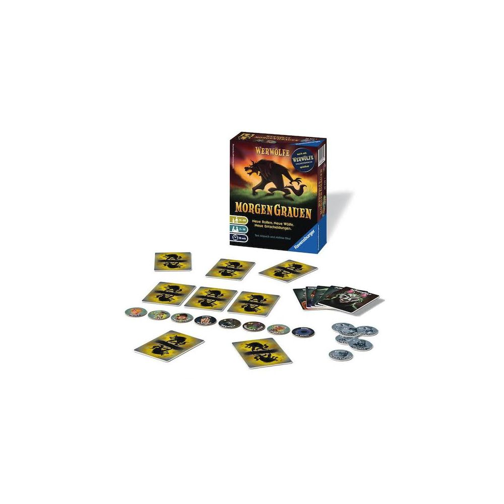 Gioco di "Morgen Grau" dei Lupi Mannari. Gioco da tavolo con carte e gettoni.