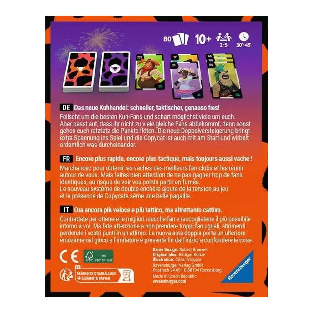 Plateau de jeu avec cartes, chiffres et textes en allemand, français et italien.