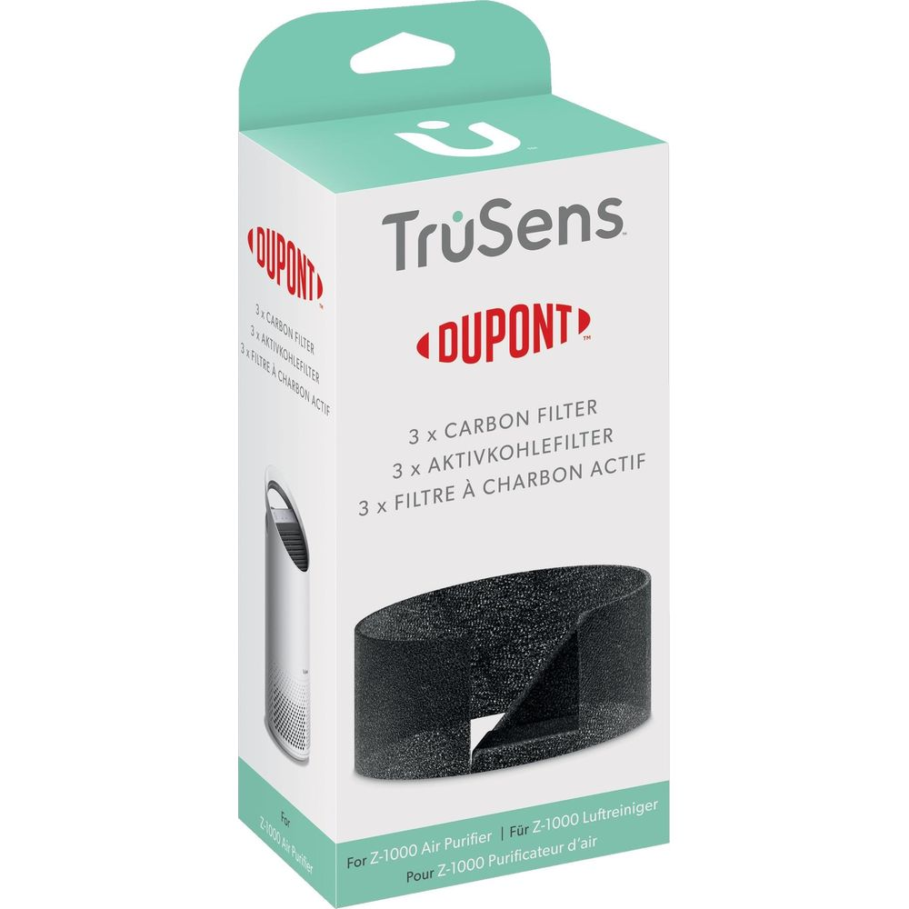 Verpackung für 3 DuPont Aktivkohlefilter für TruSens Z-1000 Luftreiniger.