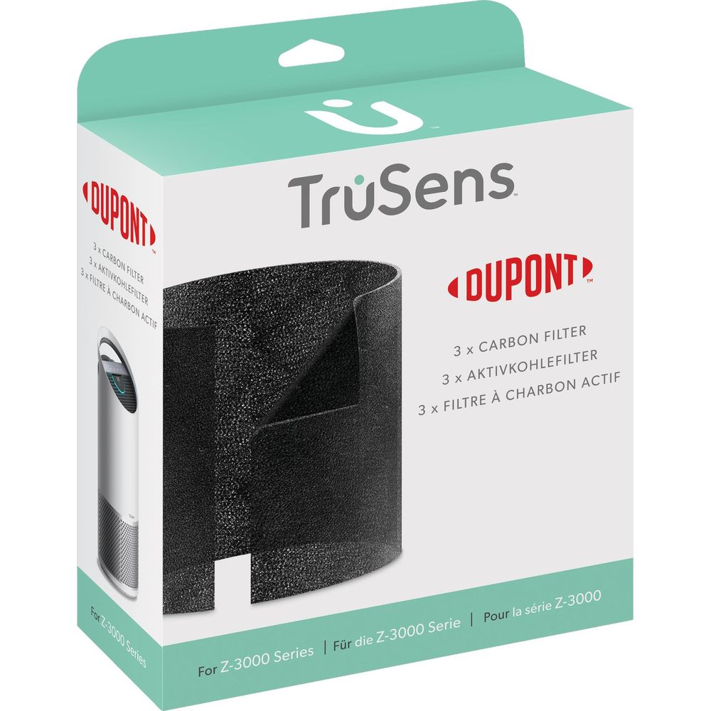 Verpackung für 3 DuPont Aktivkohlefilter für TruSens Z-3000 Serie Luftreiniger.