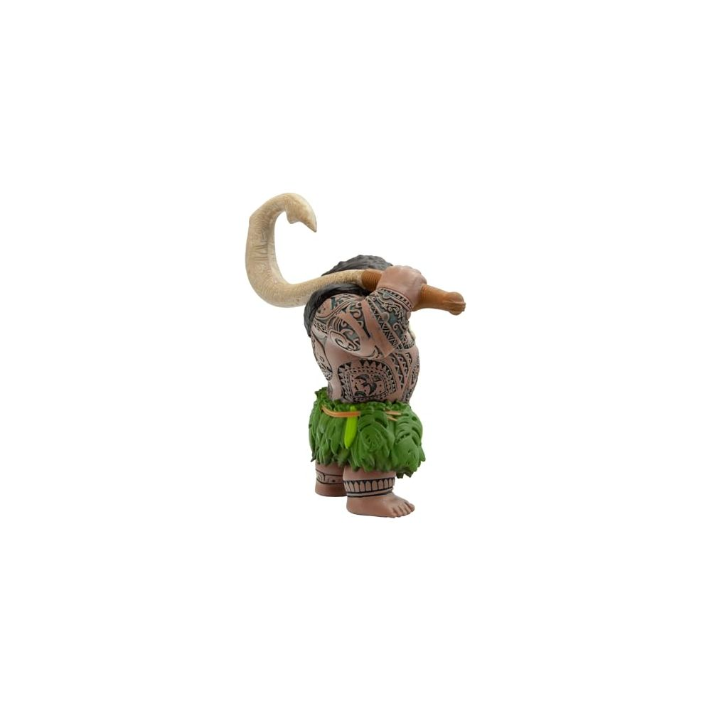 Tätowierte Figur trägt ein grünes Blattrock und hält einen Haken über der Schulter.
