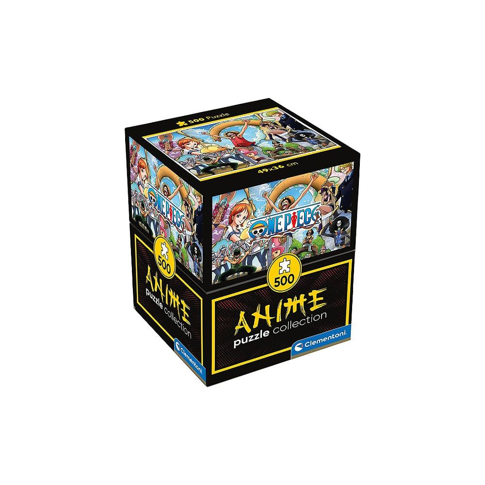 Pudełko 500-elementowej układanki anime One Piece od Clementoni.