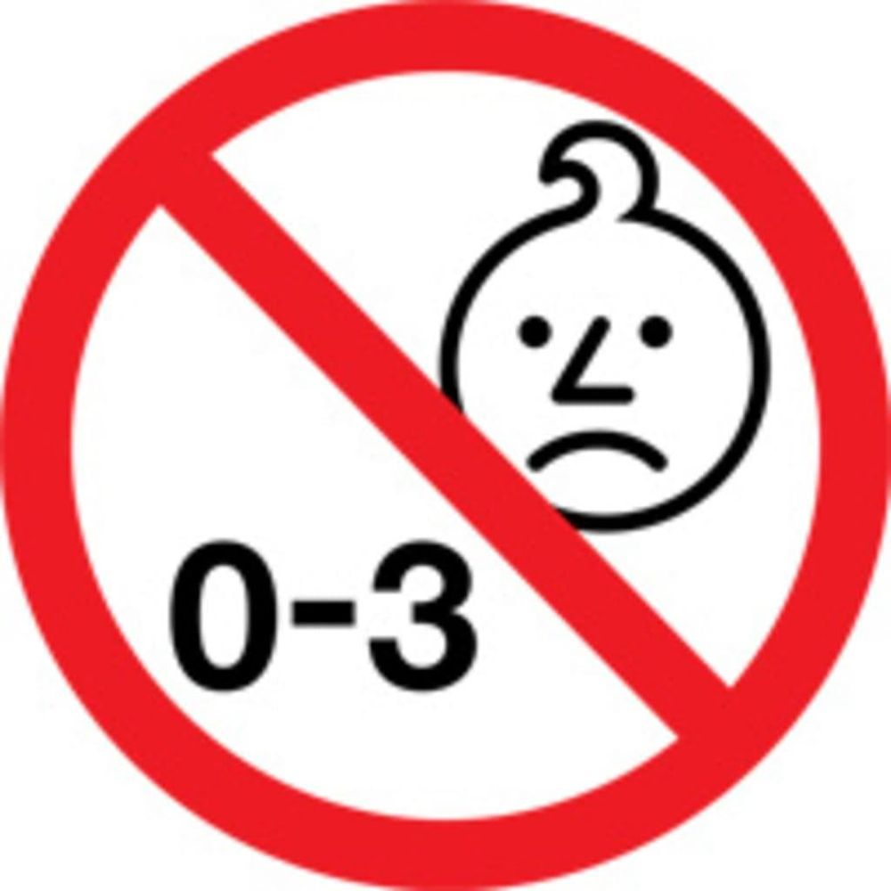 Warnsymbol: Nicht für Kinder unter 3 Jahren geeignet.