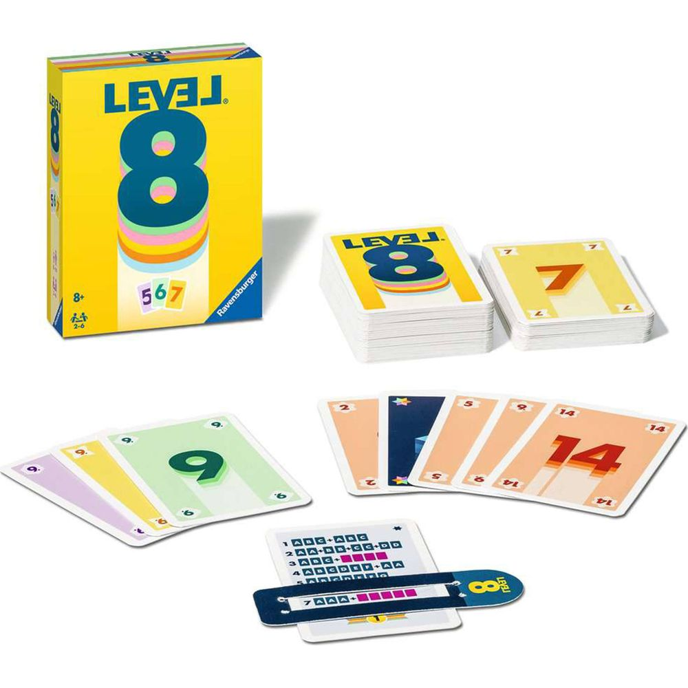 Gra Level 8 firmy Ravensburger z kartami i planszą.