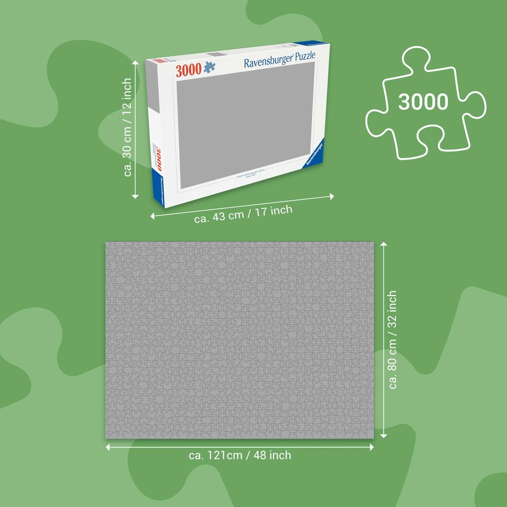 Ravensburger 3000 Teile Puzzle. Maße: 43x30cm (Box), 121x80cm (Puzzle).