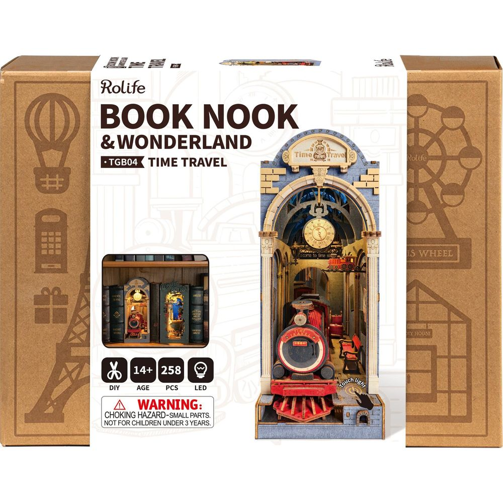 Rolife Kitaplık & Wonderland, tren ve saatli zaman yolculuğu modeli.