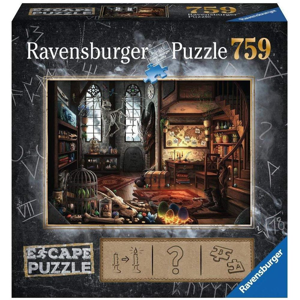 Ravensburger Escape Puzzle 759: Szkielet w pokoju z klatką.