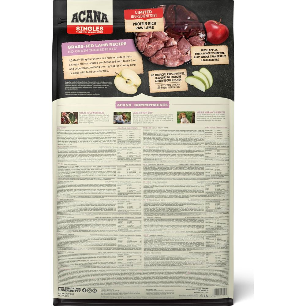 Karma dla psów ACANA: Surowa jagnięcina z jabłkami, dynią, jagodami. Bez zbóż.