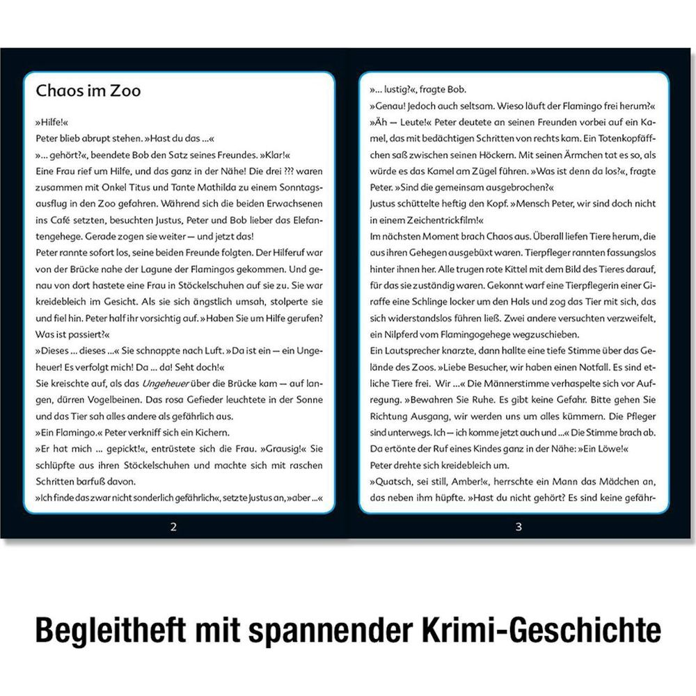Strony 2 i 3 książki zatytułowanej 'Chaos w Zoo'.