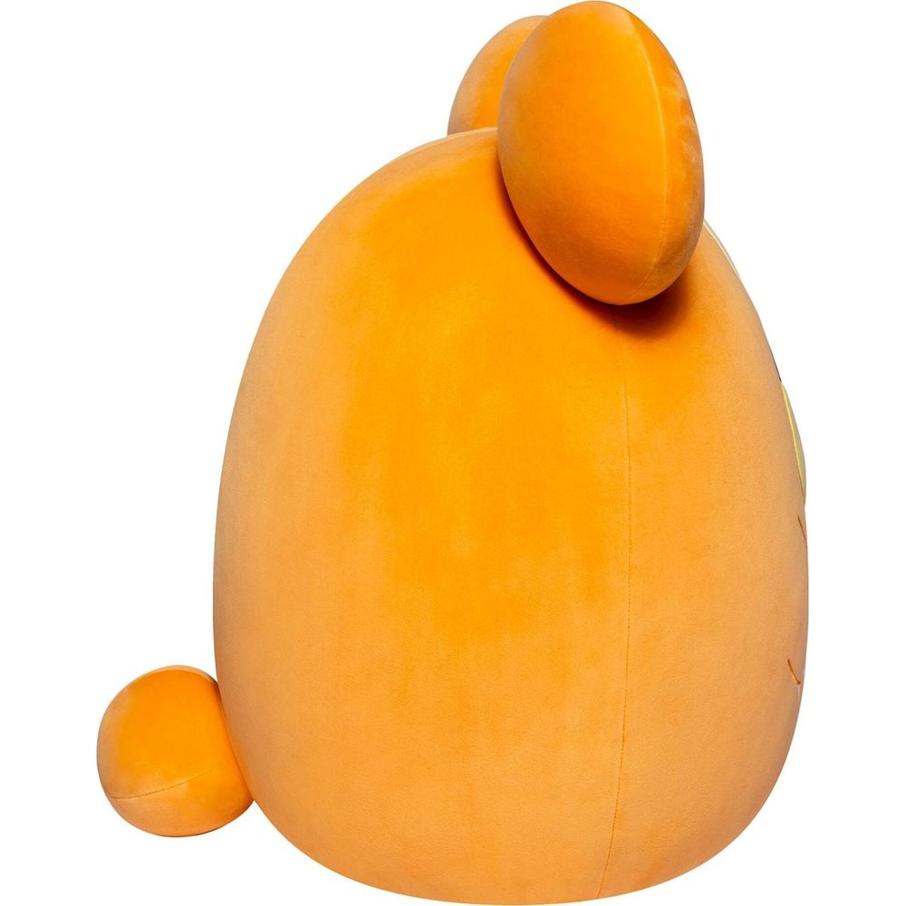Une peluche orange et ronde avec des oreilles et une petite queue.
