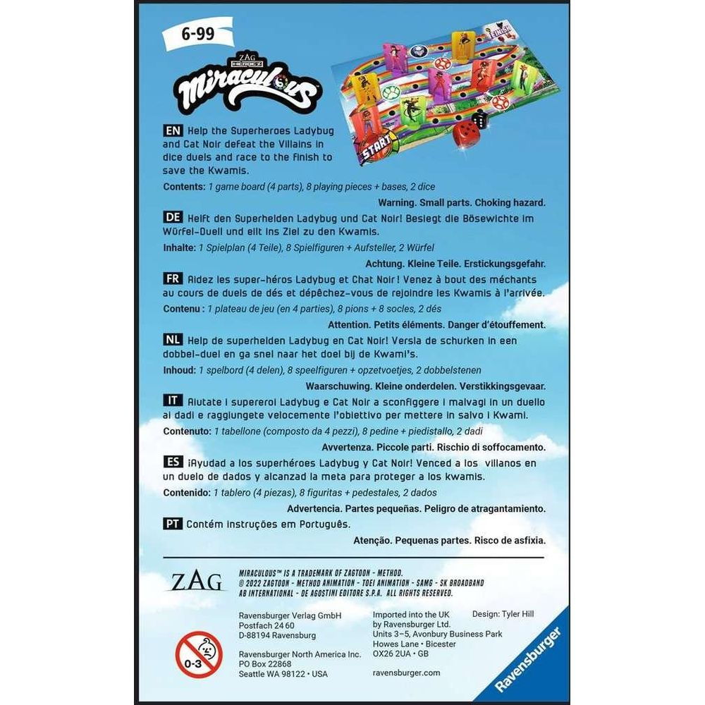 Miraculous Brettspiel: Helden besiegen Schurken, rennen zum Ziel.