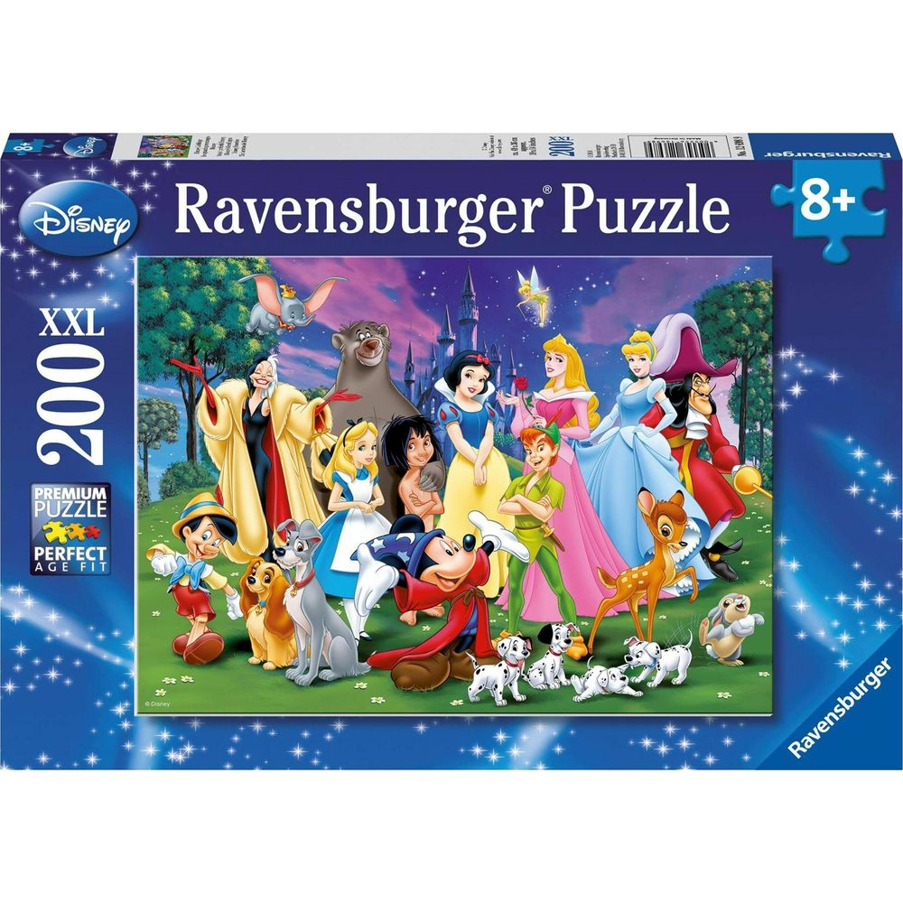 Puzzle Ravensburger Disney z Myszką Miki, Królewną Śnieżką i Bambim. XXL 200 elementów.