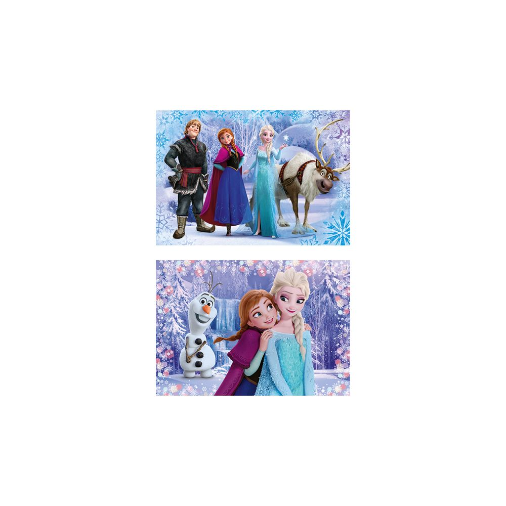 Kristoff, Anna, Elsa i Sven stoją w ośnieżonym lesie. Elsa i Anna się przytulają.