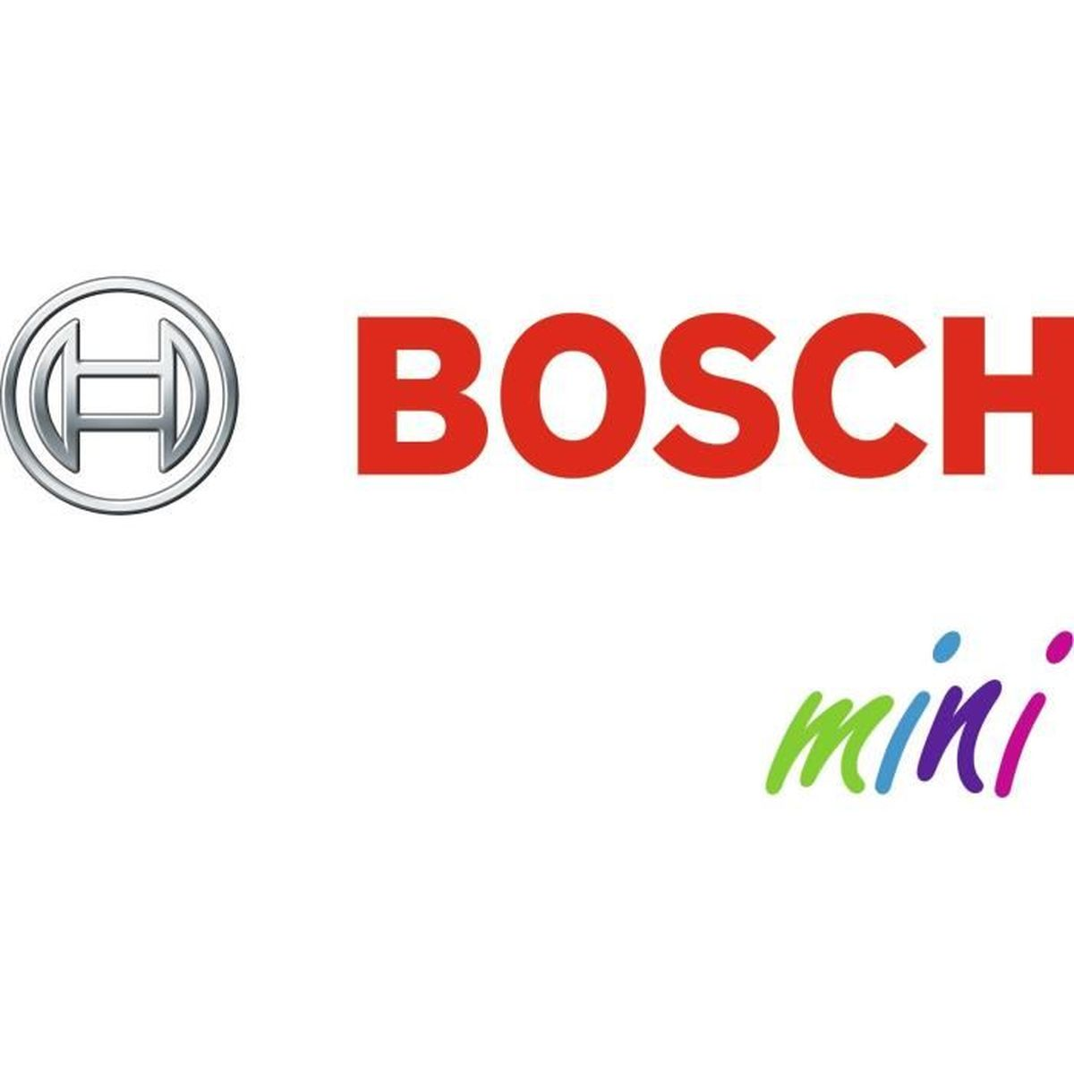 Logo Bosch z napisem "mini" w kolorowych literach.