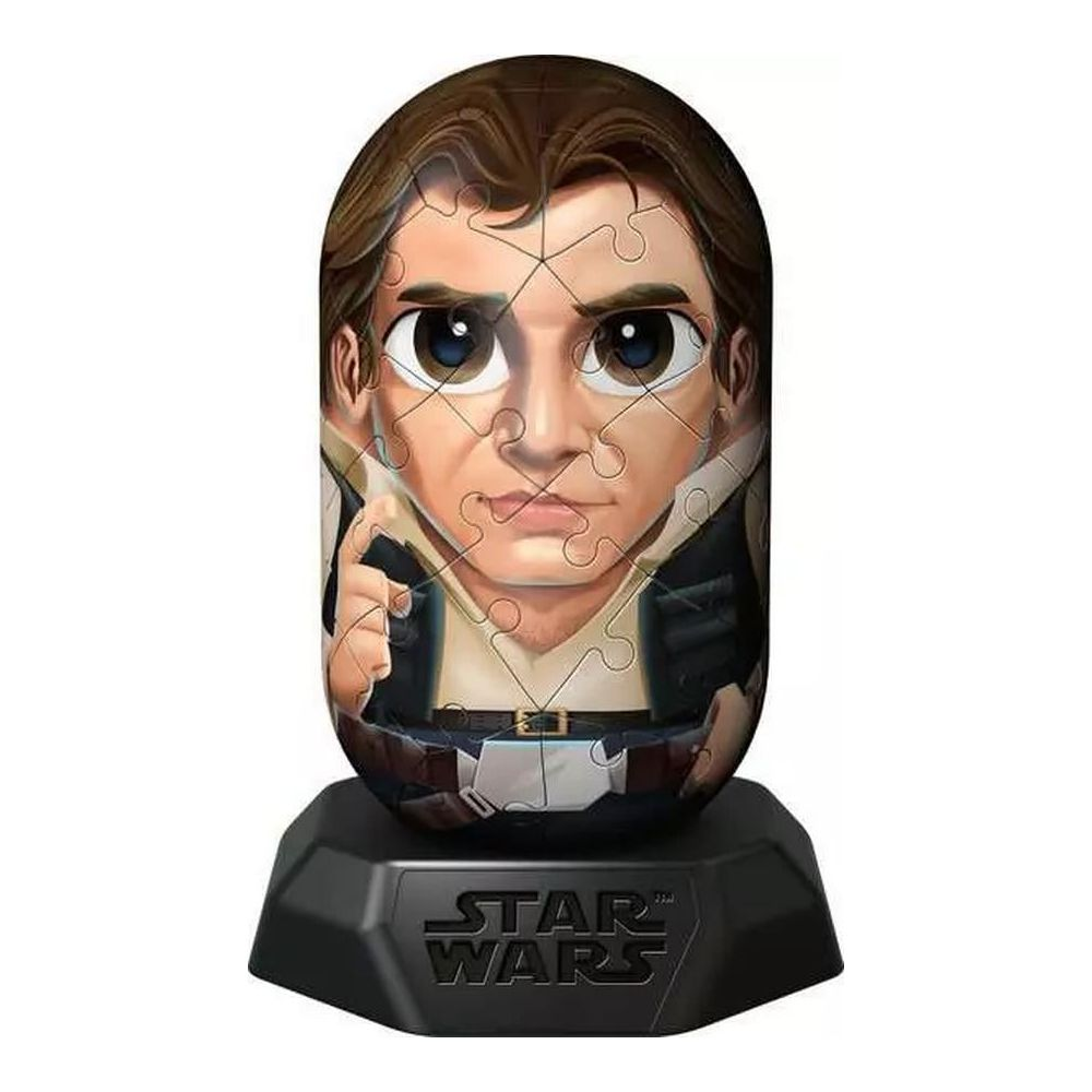 Puzzle di Han Solo con logo Star Wars su base nera.