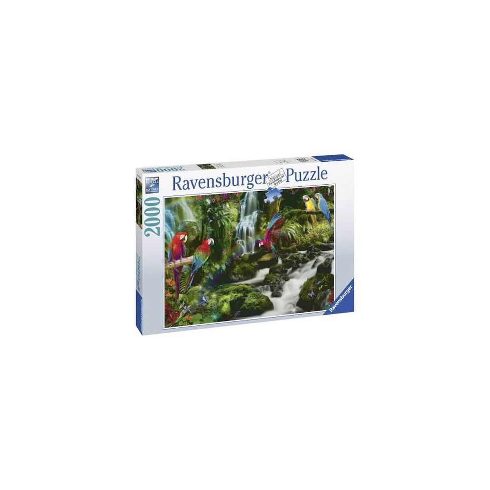 Ravensburger Puzzle mit Papageien und Wasserfall, 2000 Teile.