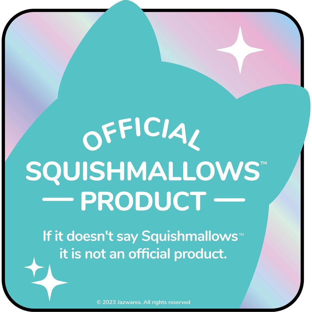 Oficjalny produkt Squishmallows z tekstem i gwiazdami.