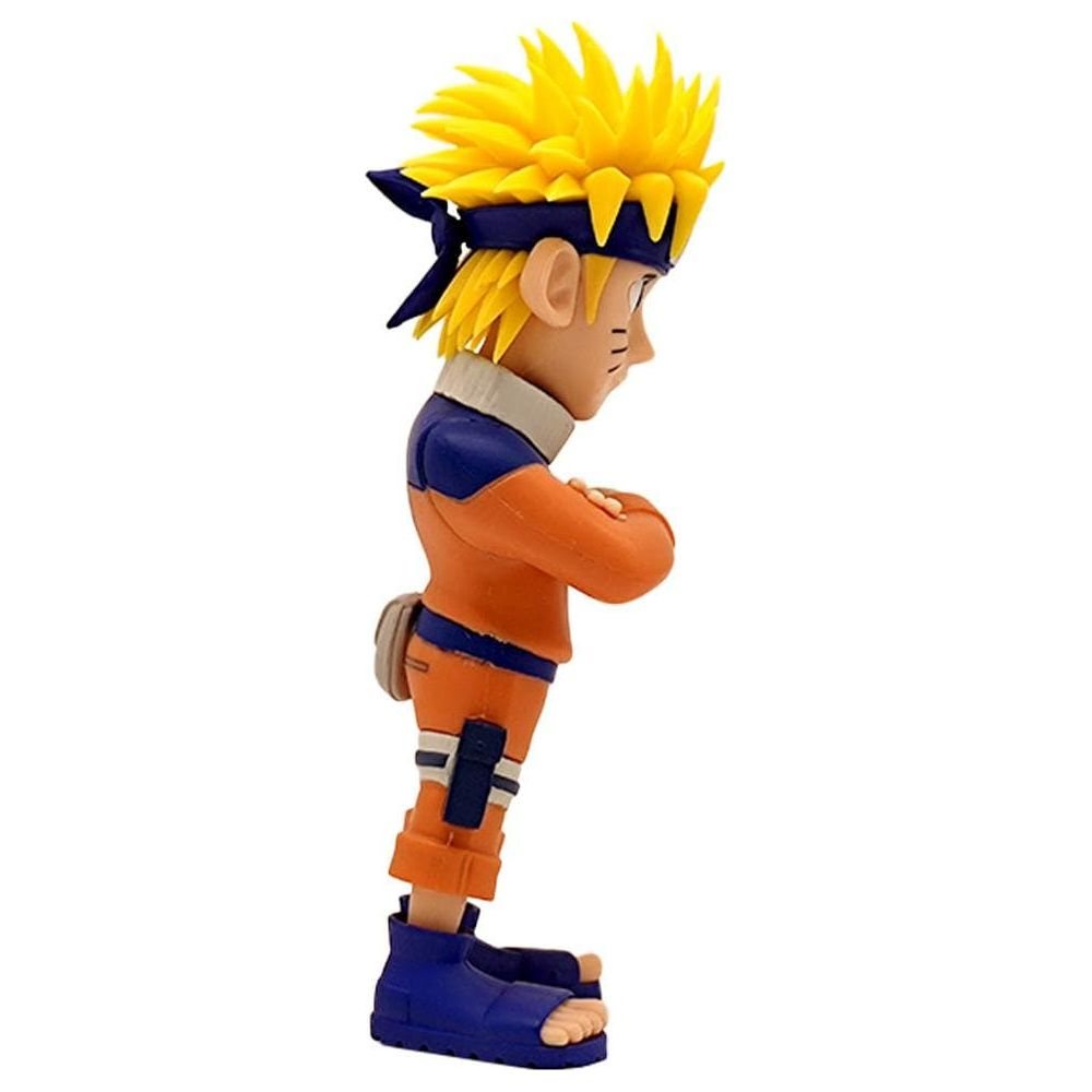 Una figura di Naruto Uzumaki con capelli gialli a punta e fascia blu.