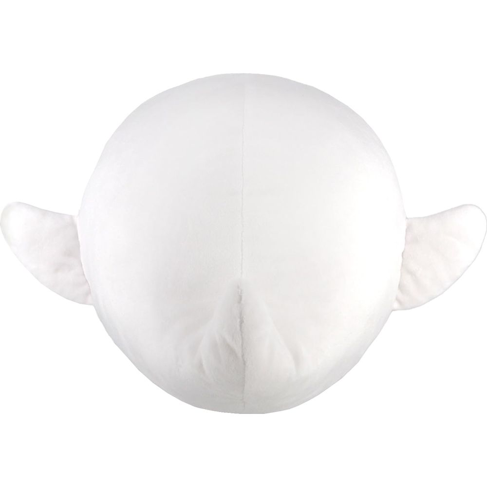 Un peluche blanco y redondo con pequeñas alas a los lados.
